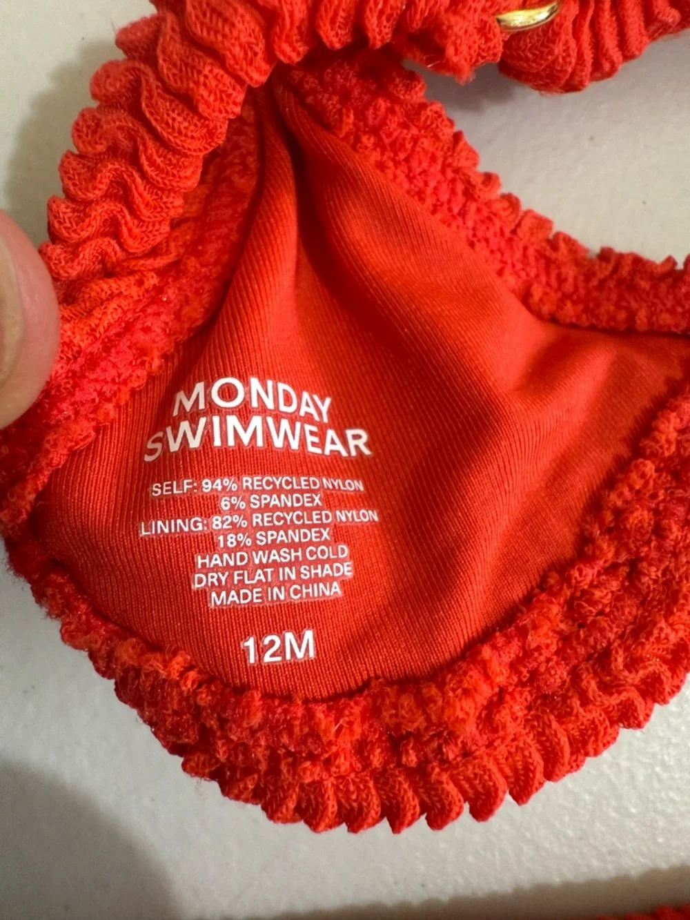 Monday Swimwear Girls Red Textured Two-Piece Bikini